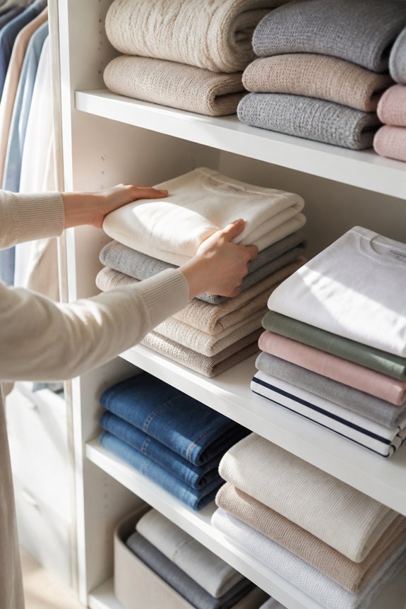 efficient clothes shelf organization