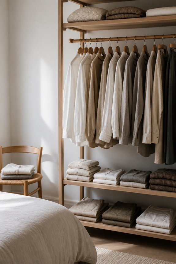 minimalist neutral wardrobe design