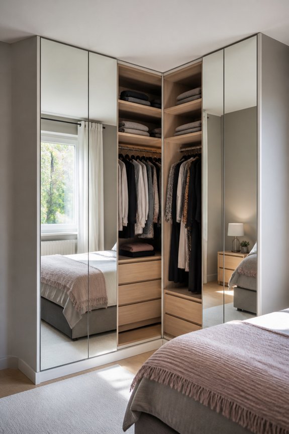 optimizing corner bedroom storage