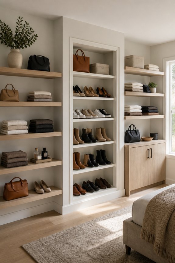 shelving styles floating built in hybrid
