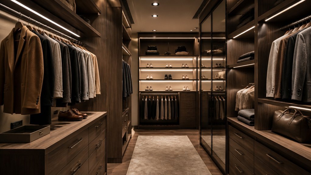 stylish built in wardrobe lighting