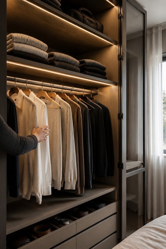 uniform wardrobe lighting placement